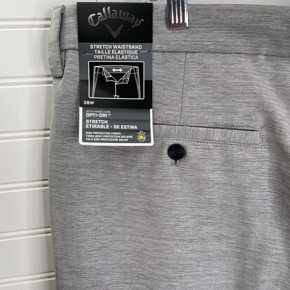 NEW Callaway Opti-Dri Golf Shorts Stretch Fabric UPF 50 Mens Sz 38 Charcoal Gray - Picture 6 of 10